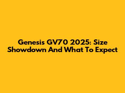 Genesis GV70 2025: Size Showdown And What To Expect